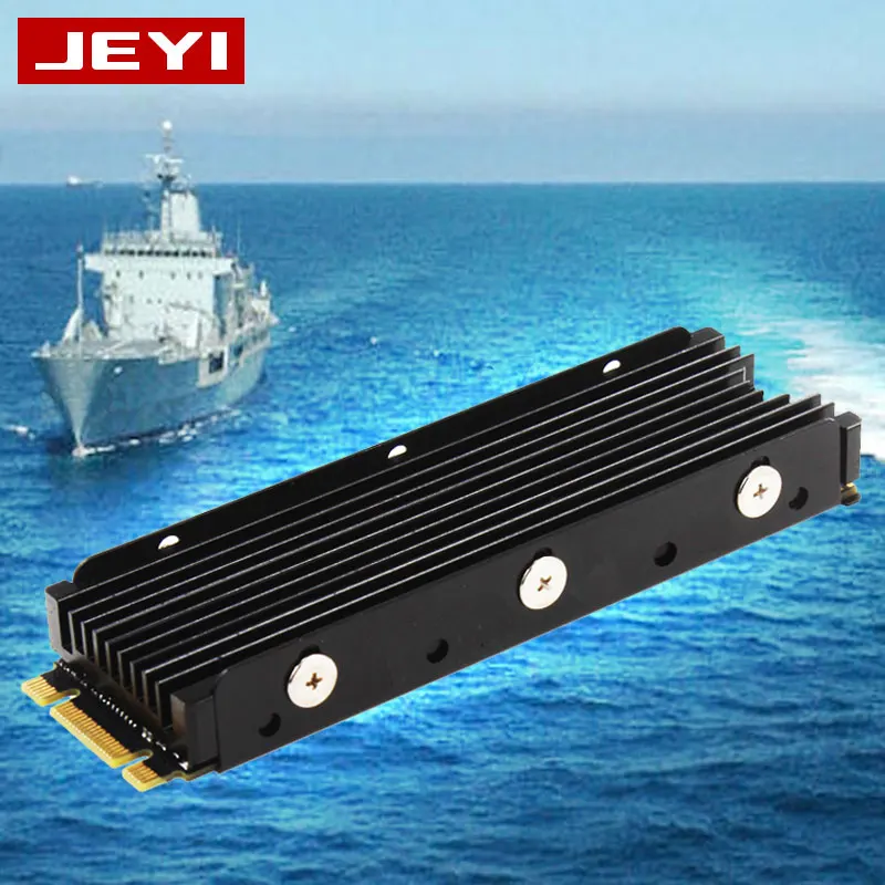 JEYI Cooling Warship dust-proof gold bar NVME NGFF M.2 2280 aluminum sheet Thermal conductivity silicon wafer cooling