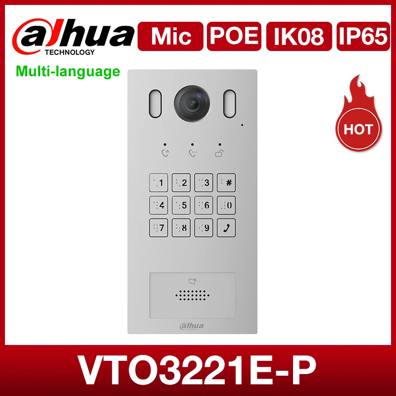 Dahua оригинальная VTO3221E P вилла открытая станция 2MP дверной звонок двунаправленный