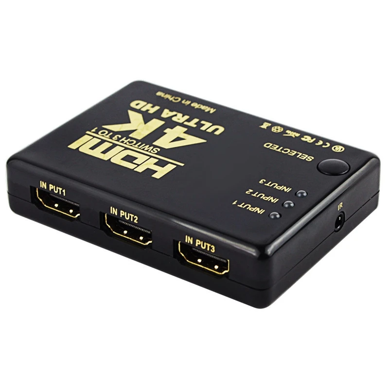 Ultra HD 4K x 2K HDMI Switch 3x1 3 Port Switcher Selector 3D 1080p w/ IR Remote |