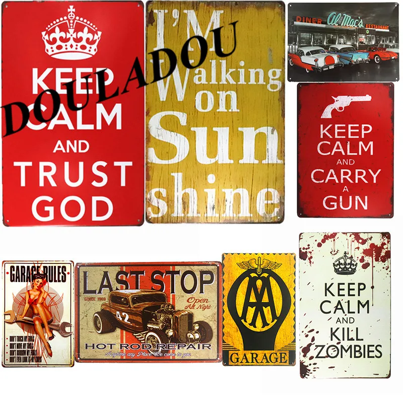 

[Douladou]NEVER GIVE UP Beer Vintage Retro Tin Sign Funny Girls Metal Poster-in Plaques Signs Wall Signs Tin Sign20x30CM