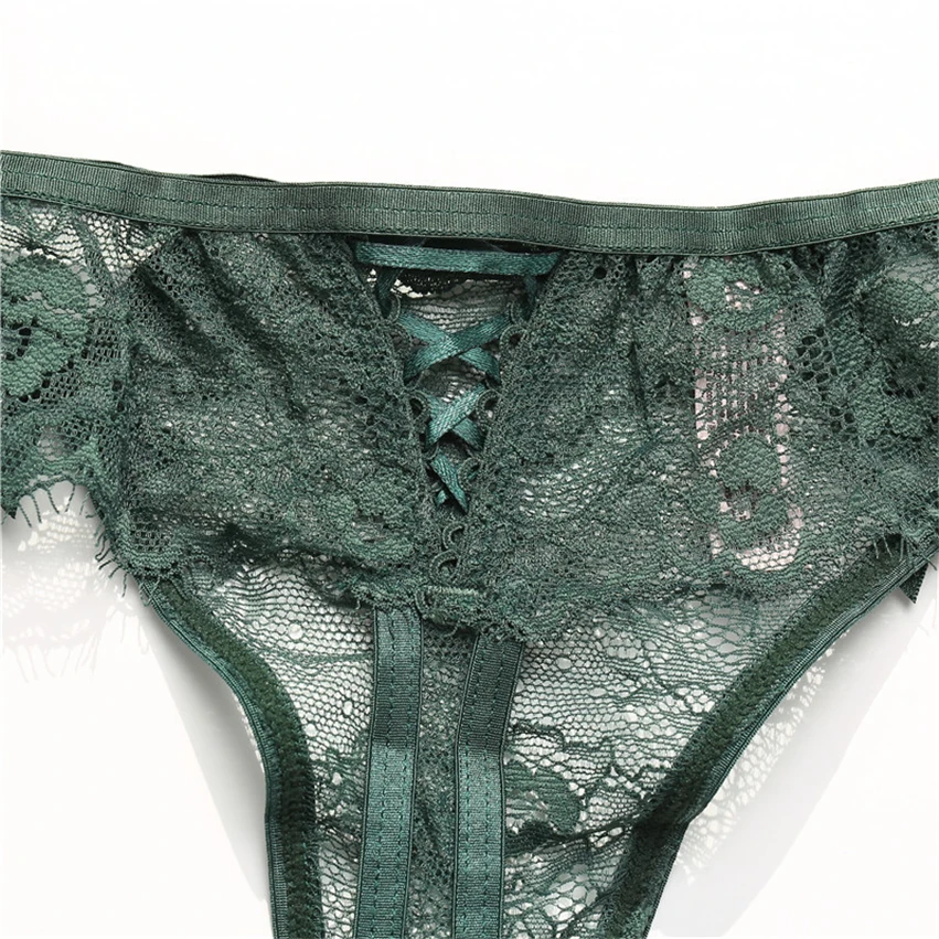 

Sexy Lace Women Panties Buckle Embroidery G-string Hollow Out Lingerie Temptation Thongs Transparent Briefs T-back Underpants