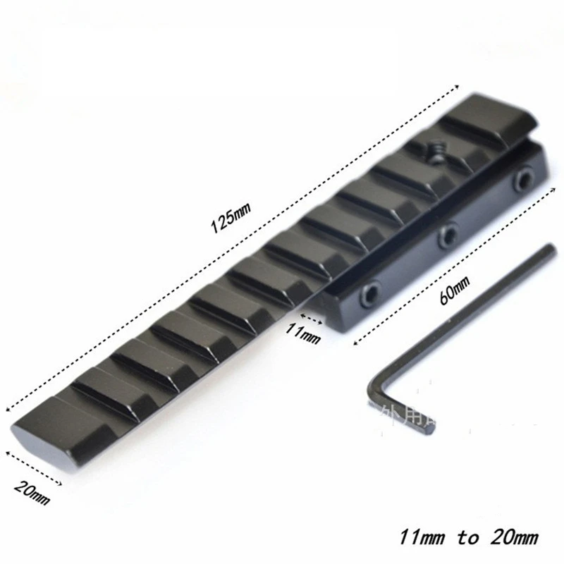 Удлинитель рельсовый адаптер 11 мм ласточкин хвост к 20 низкопрофильный конвертер