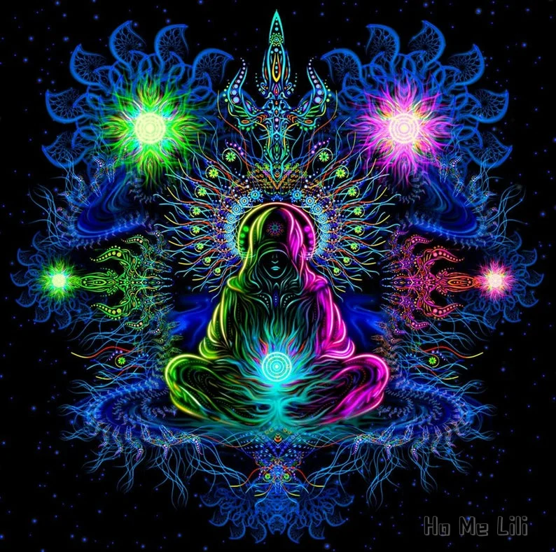 

Adept Depths Of Space Blacklight Active Fluorescent Psychedelic Tapestry Wall Hanging Decoration Goa Trance Party Visual