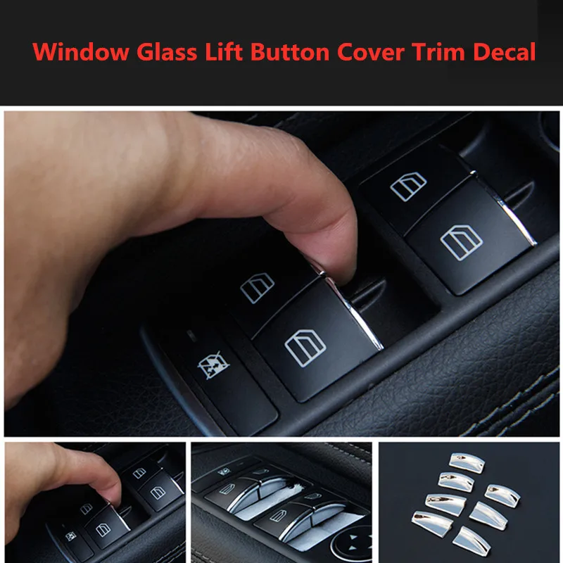 ABS кнопки для подъема автомобильных стекол блестки наклейки 7 шт. Mercedes Benz W176 W246 W205