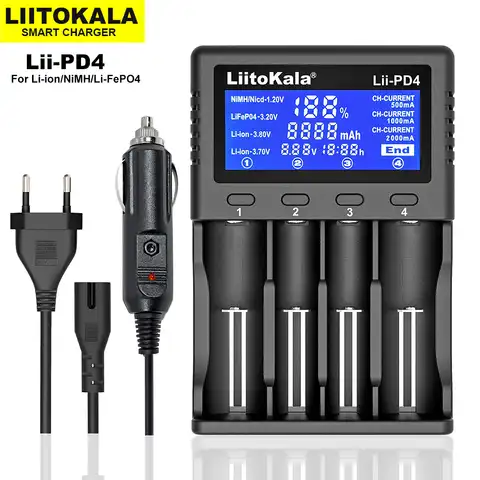 Зарядное устройство LiitoKala для 18650 26650 18650 21700 AA AAA батарей
