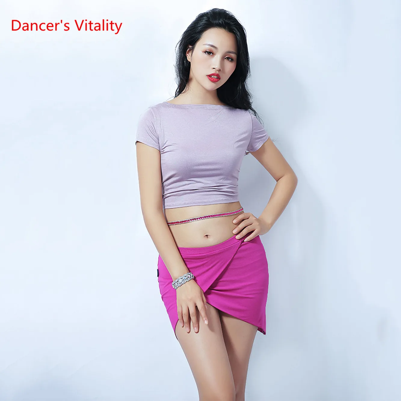 Новый стиль танец живота сексуальный топ с рукавами + юбка 2 шт. костюм для женщин