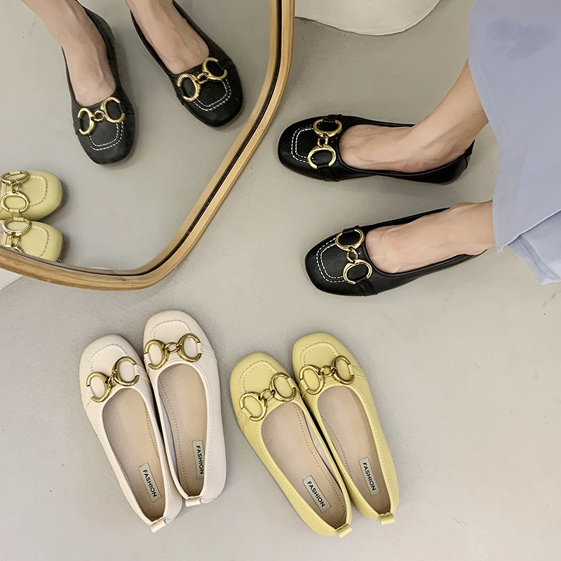 Женские балетки наряд Снова в школу для девочек Осенние плоские лоферы с пряжкой