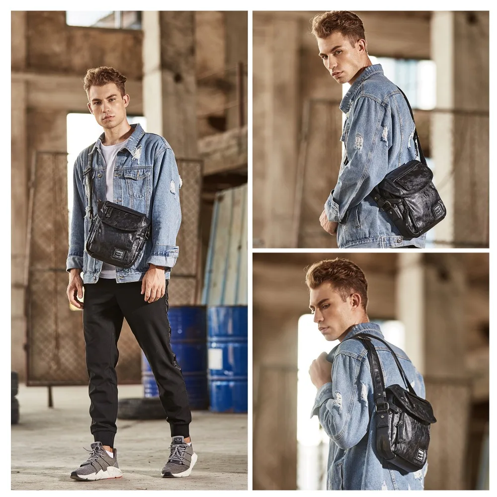 Мужская сумка-мессенджер BISON DENIM модная маленькая Повседневная сумка через плечо