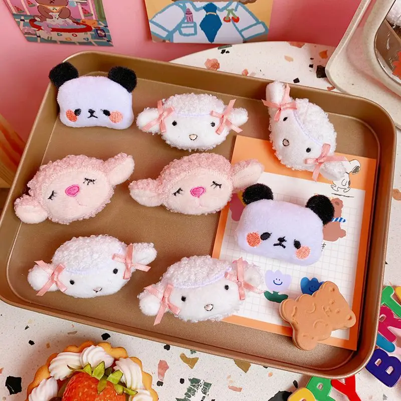 

Fun Cute Animals Brooches Plush Bears Dogs Panda Sheep Cartoon Brooch Girls' Corsage Students School Uniform Bags Jewelry