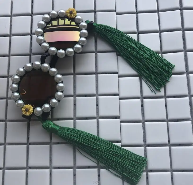2019 Round Pearl Women Men Sunglasses Summer Shades Colorful Eyewear Tassel Sun Glasses Mirror Eyeglass Flower Vintage Sunglass |