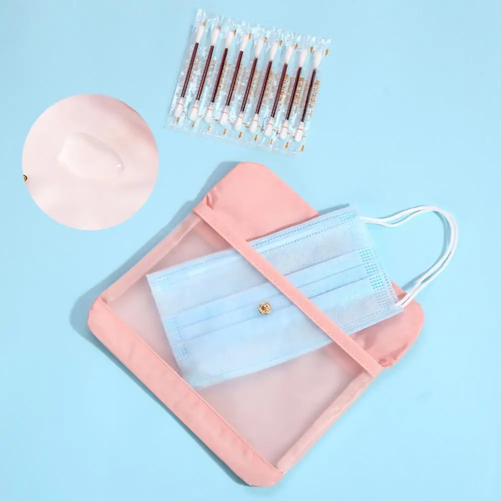

Universal Face Pattern Masks Bag Clip Dust Travel Small Cover Makeup For Handbag Saves To Box Organizer Case Portable Storage
