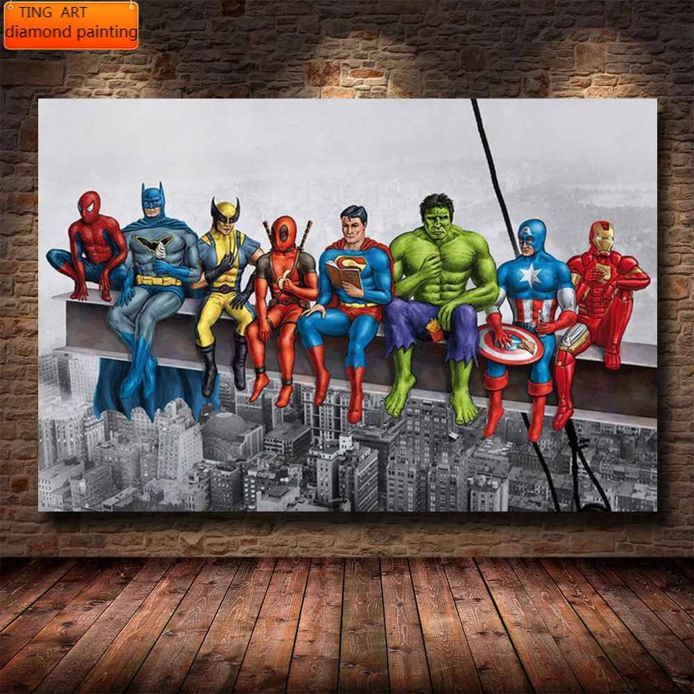 

Алмазная живопись, алмазная вышивка, Marvel Мстители, супергерой, Алмазная мозаика, наборы для вышивки крестиком, домашний декор
