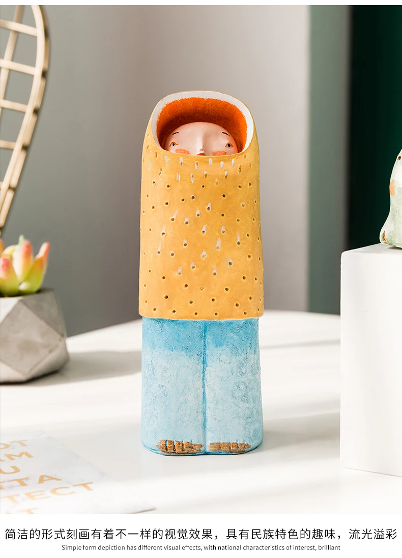 Resin Boy Home Decoration Children's Bedroom Cafe Office Personality Desktop Crafts Ornaments Children Christmas Birthday Gift