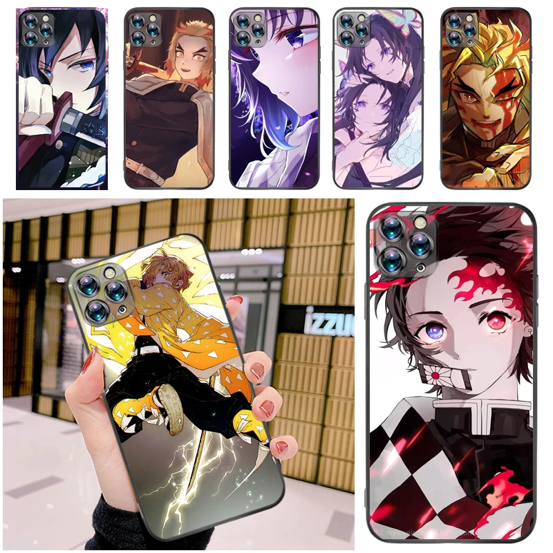 

Demon Slayer Kamado Tanjirou Kimetsu No Yaiba Kamado Nezuko Agatsuma Zenitsu Phone Case For iPhone 12 Pro MAX Mini SE Coque