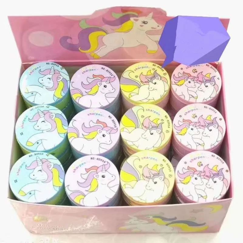 Random 1PC 1 шт., новинка, милая Пластиковая точилка для карандашей с мультипликационным единорогом для детей, подарки, школьные принадлежности, точилка для карандаша ручная, канцелярские принадлежности - Цвет: Random 1PC
