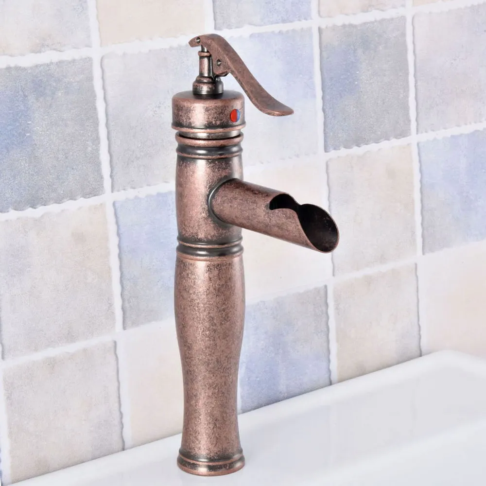 

NEW "Water Pump Look" Style Antique Copper Brass Bathroom Faucet Vessel Sink Mixer Tap Lsf626