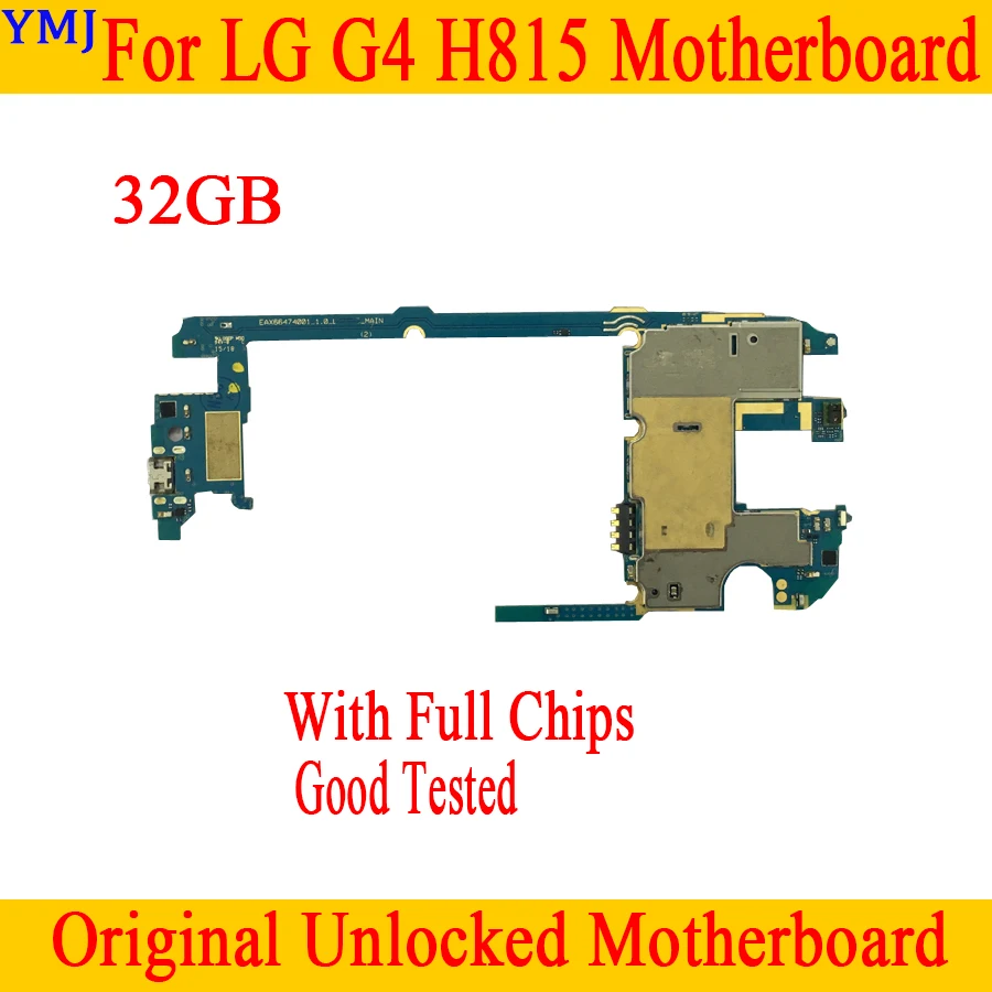 Оригинальная разблокированная материнская плата 32 ГБ для LG G4 H815 с полными чипами