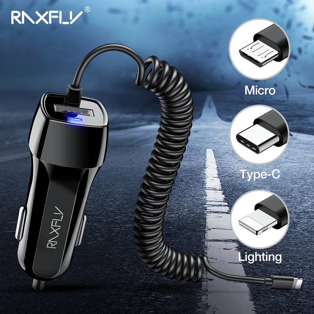 RAXFLY type C USB Автомобильное зарядное устройство для huawei P30 Lite mate 20 iphone быстрая