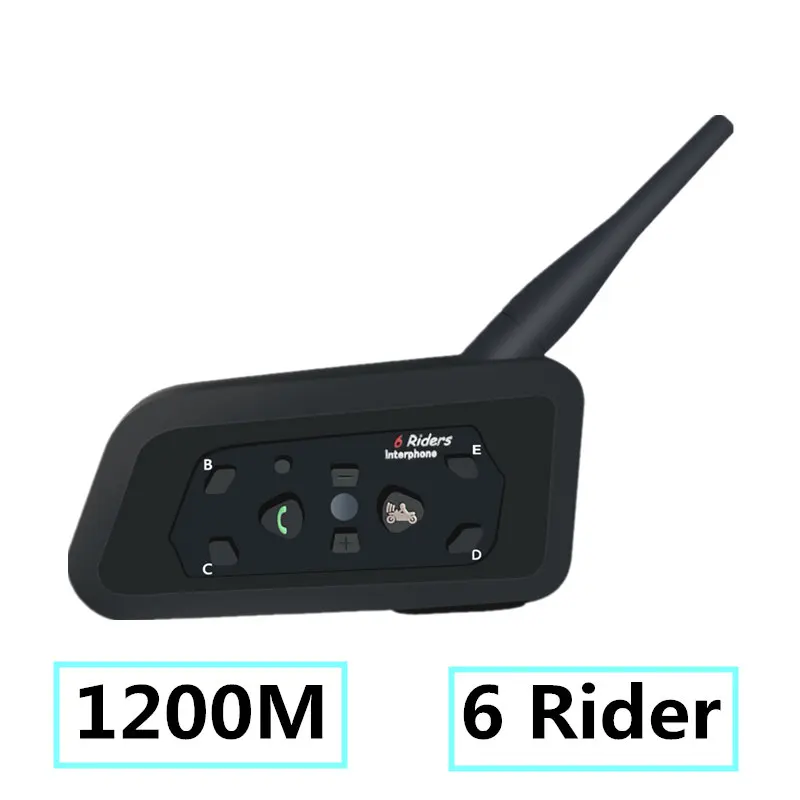 2019 Intercoms Bluetooth Мотоциклетный коммуникатор шлем гарнитура домофон для 6 всадников