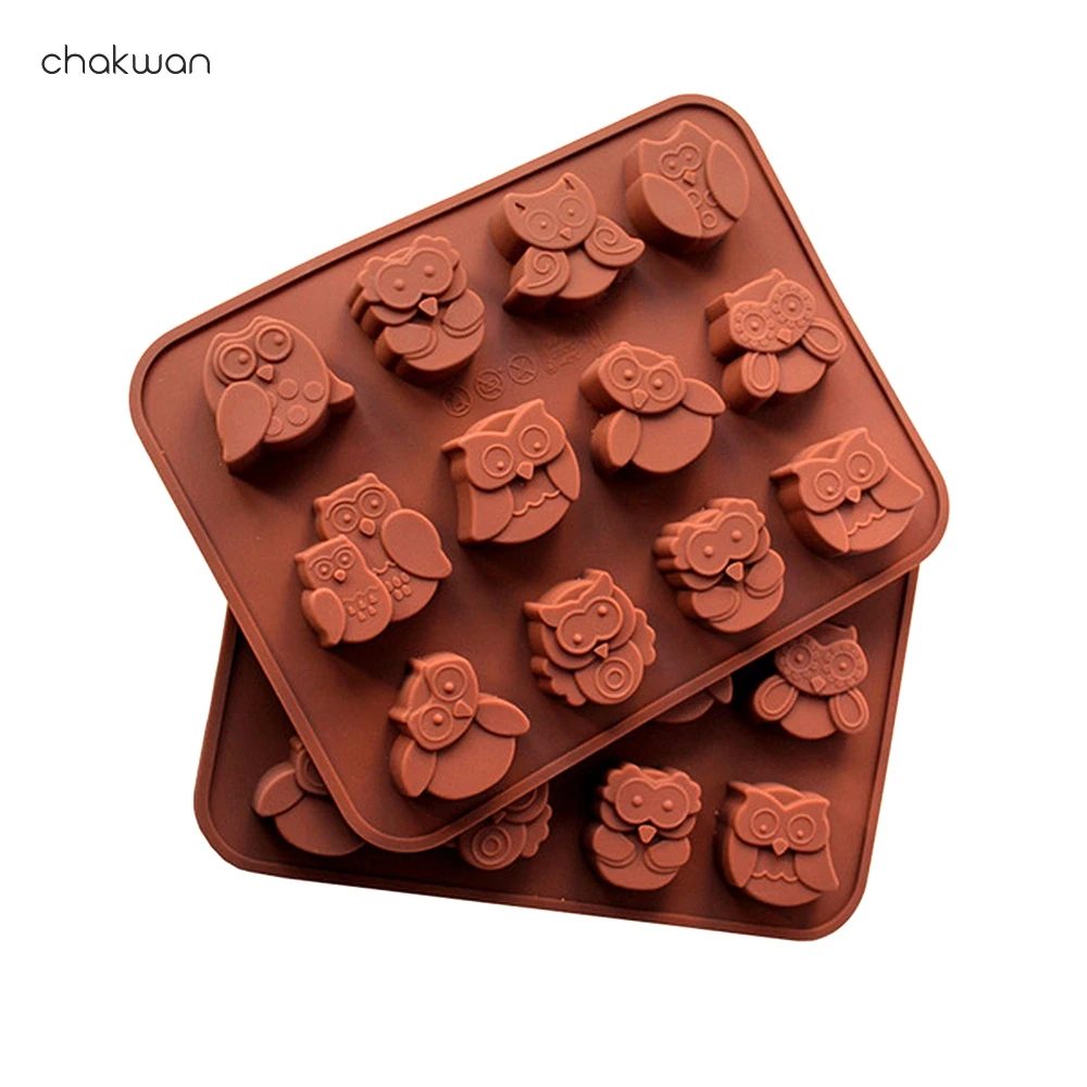 Коричневая Сова шоколадная форма для льда 12 типов формы DIY силиконовые
