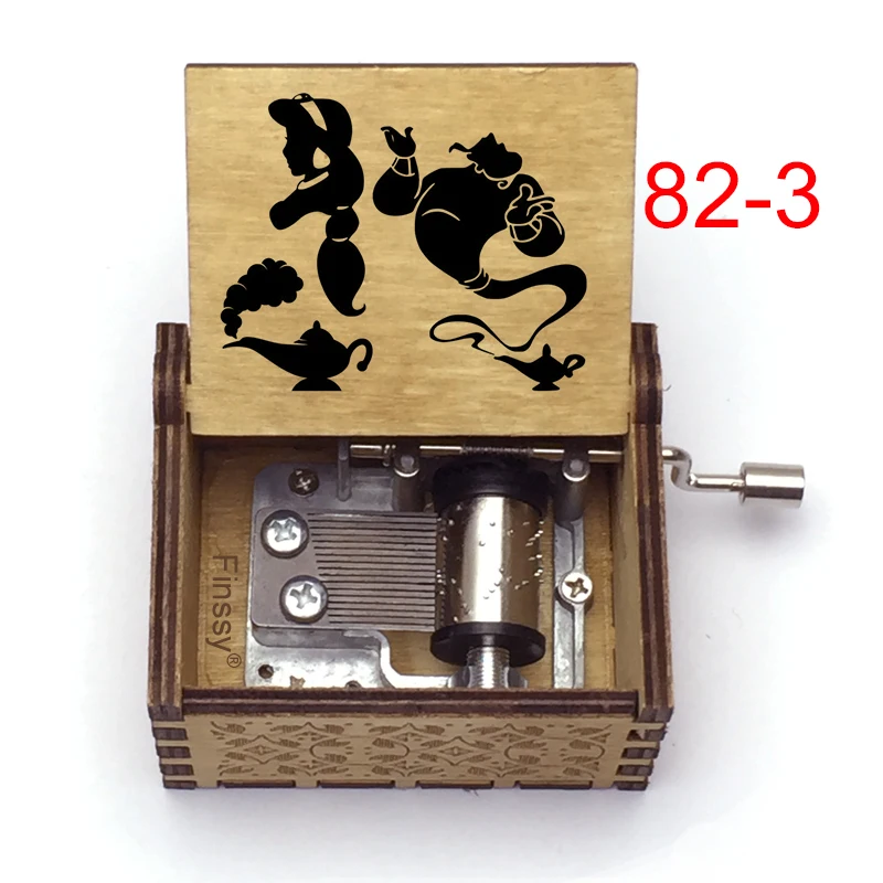 Деревянная аниме Рисунок цветной печати рукой музыкальная шкатулка для