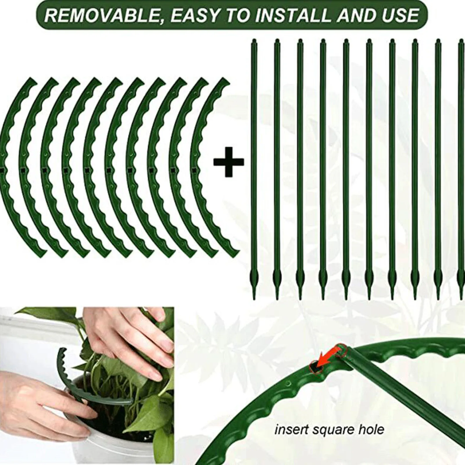 

Strawberry 10PCS Plastic Arcuated DIY Plant Support Garden Climbing-Trellis Vine Cage Greenhouses