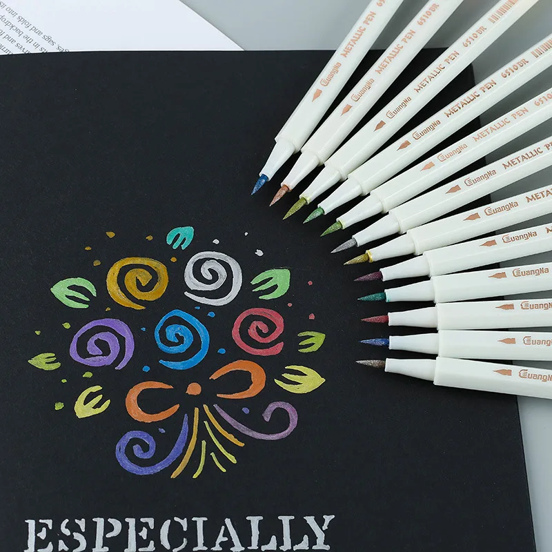 20 цветов DIY Манга металлический маркер калиграфия Кисть ручка граффити эскиз