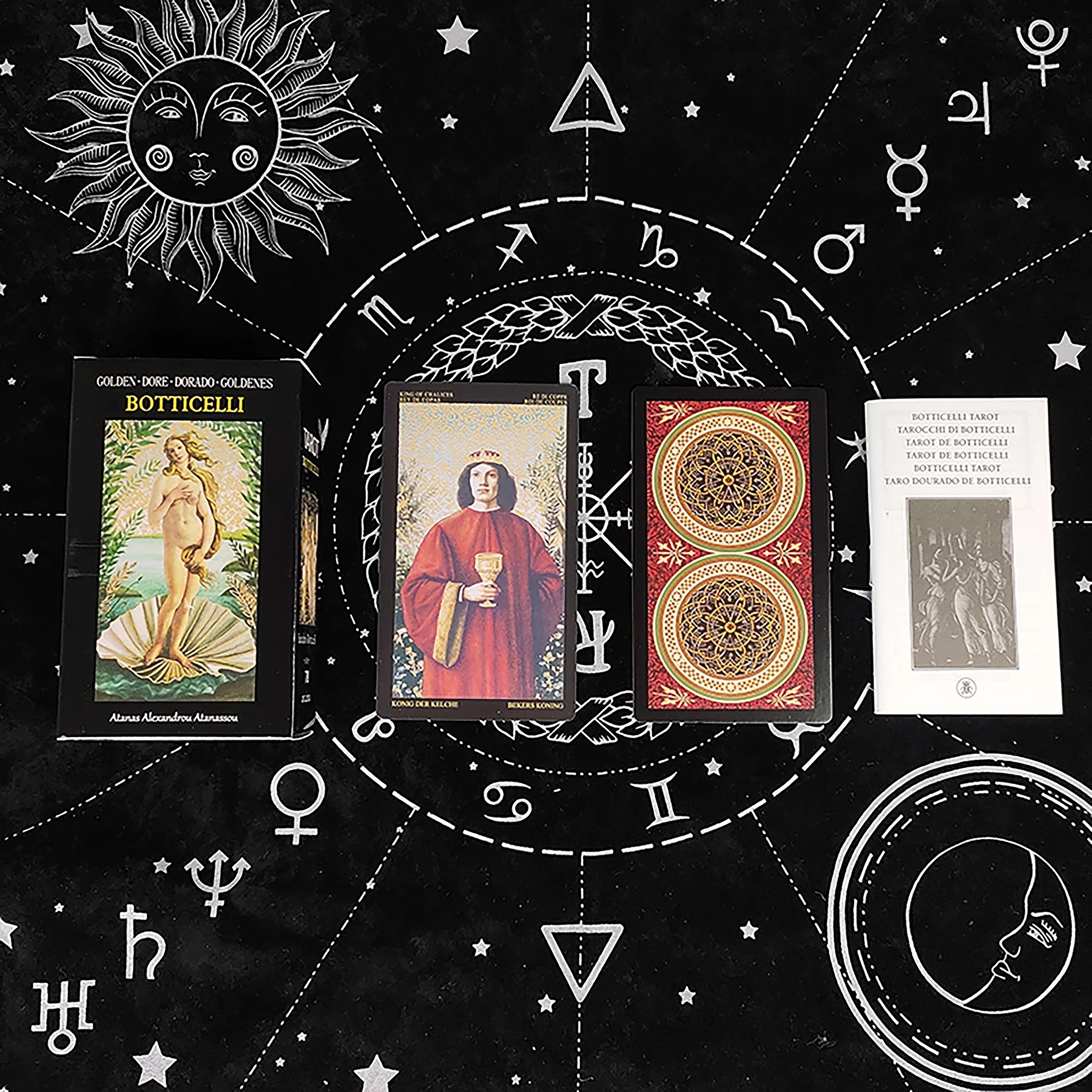

Golden Botticelli Tarot Cards Card Game Tarot Deck with Guidebook Board Game for Adult Family Oracle for Fate Divination