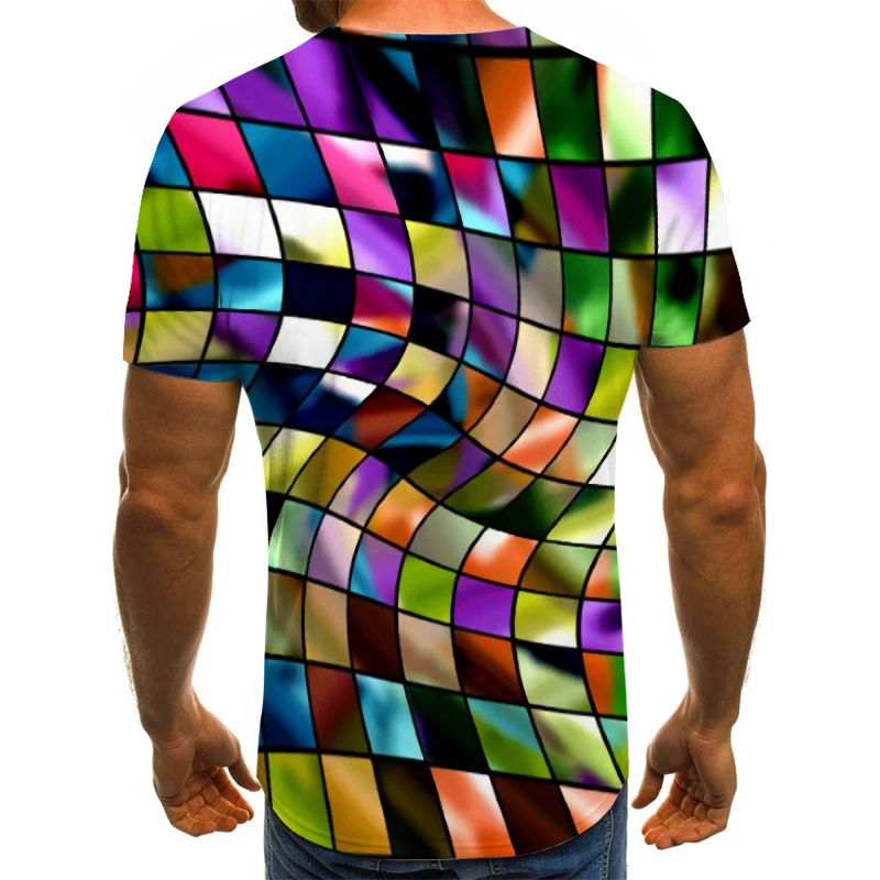 Новинка 2020 Мужская футболка с трехмерным вращением летние модные топы коротким