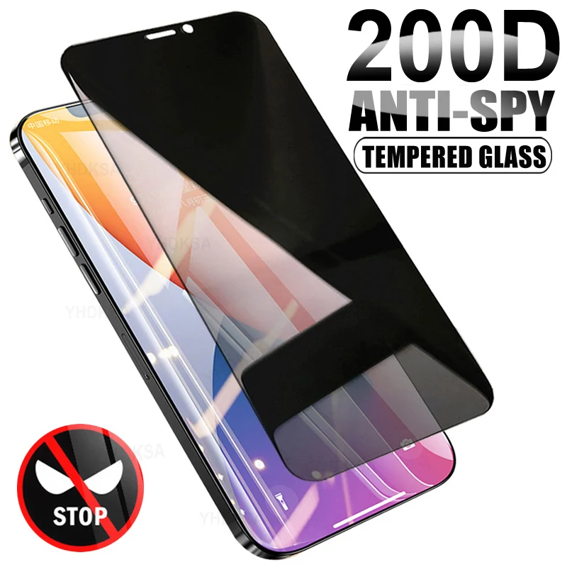 

200D Anti Spy Tempered Glass For iPhone 12 mini 11 Pro XS Max X XR Privacy Screen Protector iphone 8 7 6 Plus 5 5C SE 2020 Glass