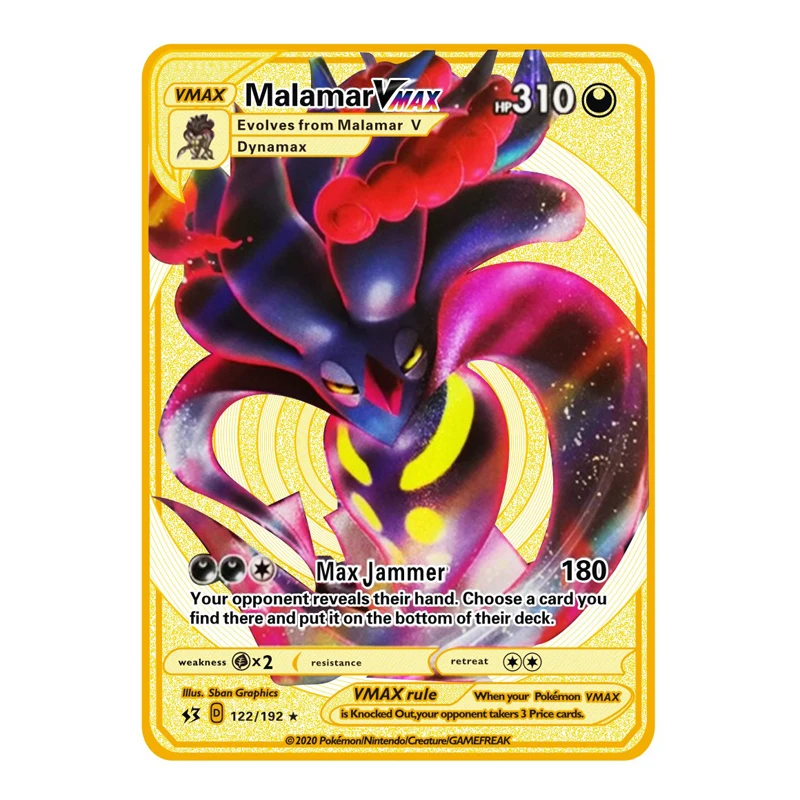 Новинка металлическая карта памяти Pokemon DX золотая ZacianV SnorlaxV EvoliV коллекция