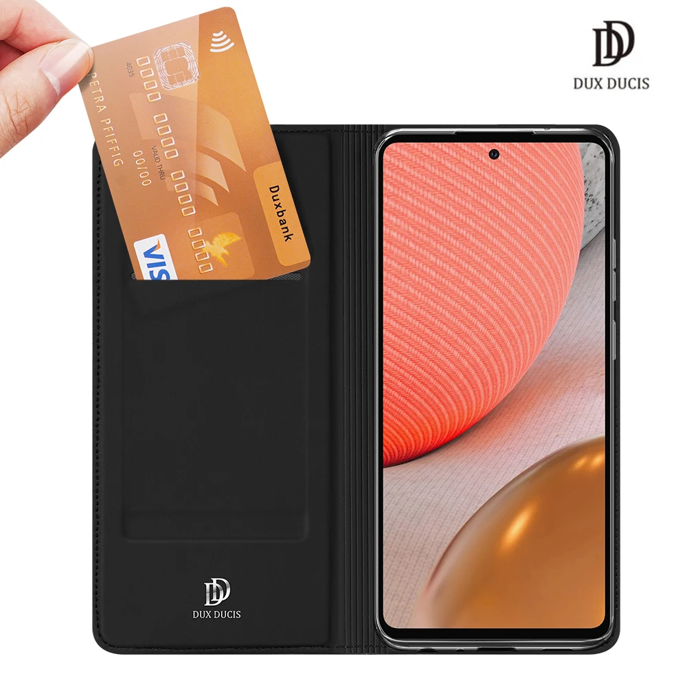 

For Samsung Galaxy A72 5G /4G DUX DUCIS Skin Pro Series Flip Cover Luxury Leather Wallet Case Full Good Protection Steady Stand