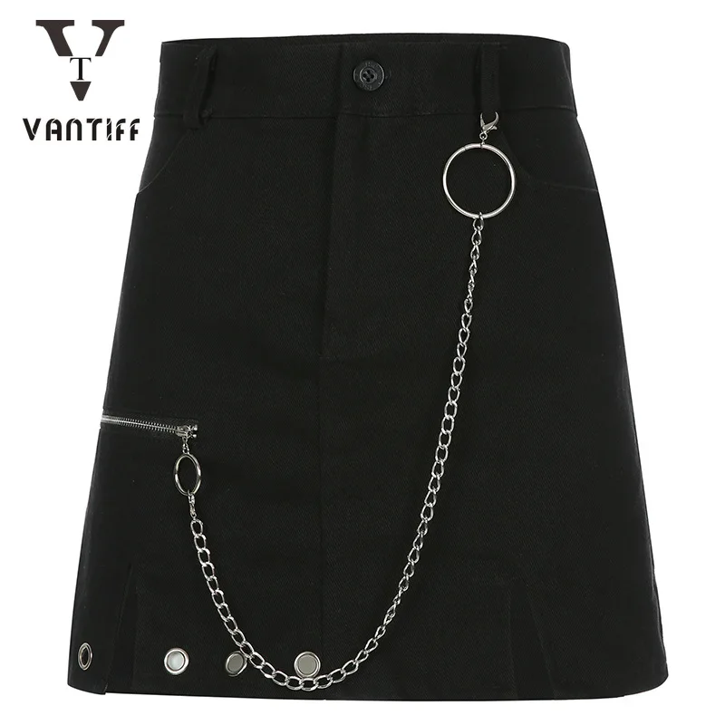 

2021 Fashion Skirt Women Dress High Waist Thin Zipper Slit Design A-line Skirt Woman Skirts Gothic Mini Dress for Female Street