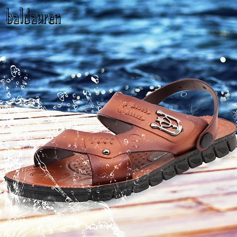 Мужские уличные кроссовки BALDAUREN кожаные летние пляжные резиновые туфли 2020