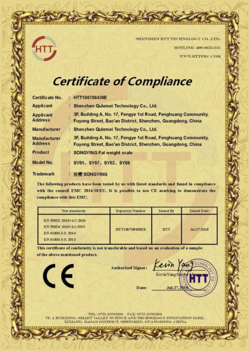 Смарт весы CE для определения жира в теле Беспроводные цифровые ванной анализатор