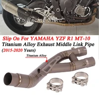 for yamaha r1 yzf r1 mt 10 2015 2020 motorcycle muffler exhaust titanium alloy middle link pipe cat delete eliminator enhanced