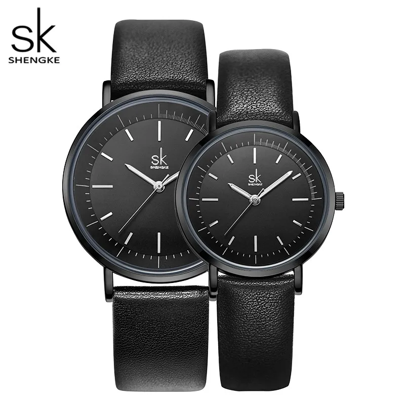

Часы Shengke, классические, с белым и черным циферблатом, простой дизайн