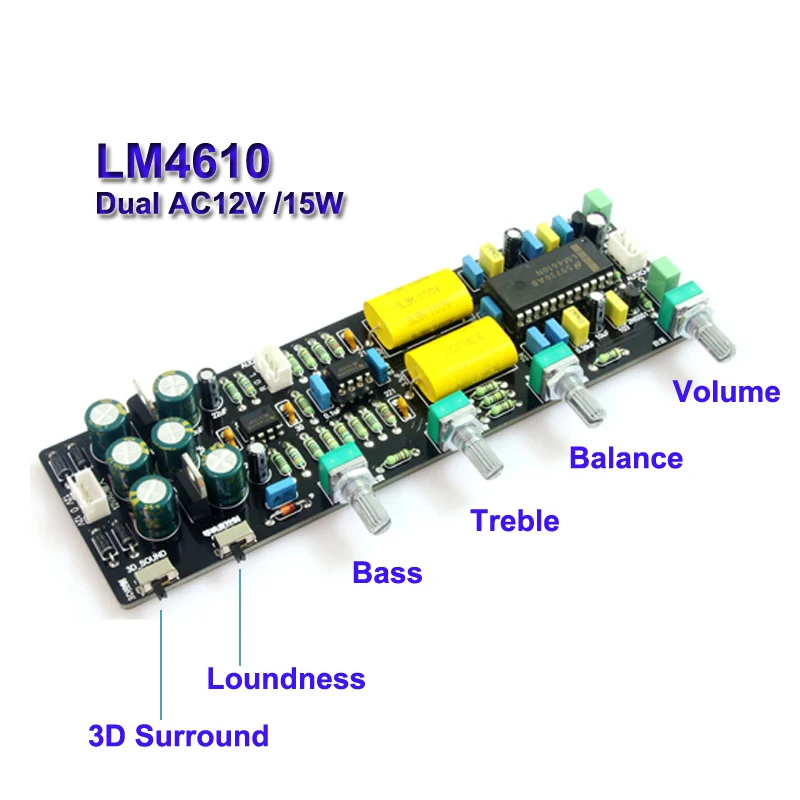 Предусилитель LM4610 3d-предусилитель для баланса звука предварительный усилитель