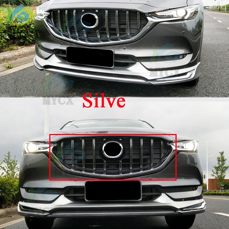 НАКЛАДКИ ПЕРЕДНЕГО БАМПЕРА ABS МОДИФИЦИРОВАННЫЕ СЕРЛАМИ ПОДХОДЯЩИЕ ДЛЯ MAZDA CX-5 CX5