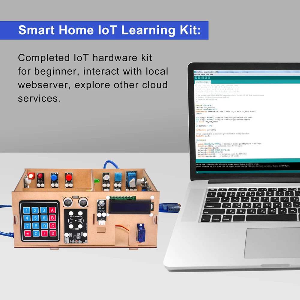 OSOYOO Yun IoT комплект домашней системы безопасности Android/iOS wifi Пульт дистанционного управления умный дом деревянная модель, DIY Iot проекты с обучающим руководством