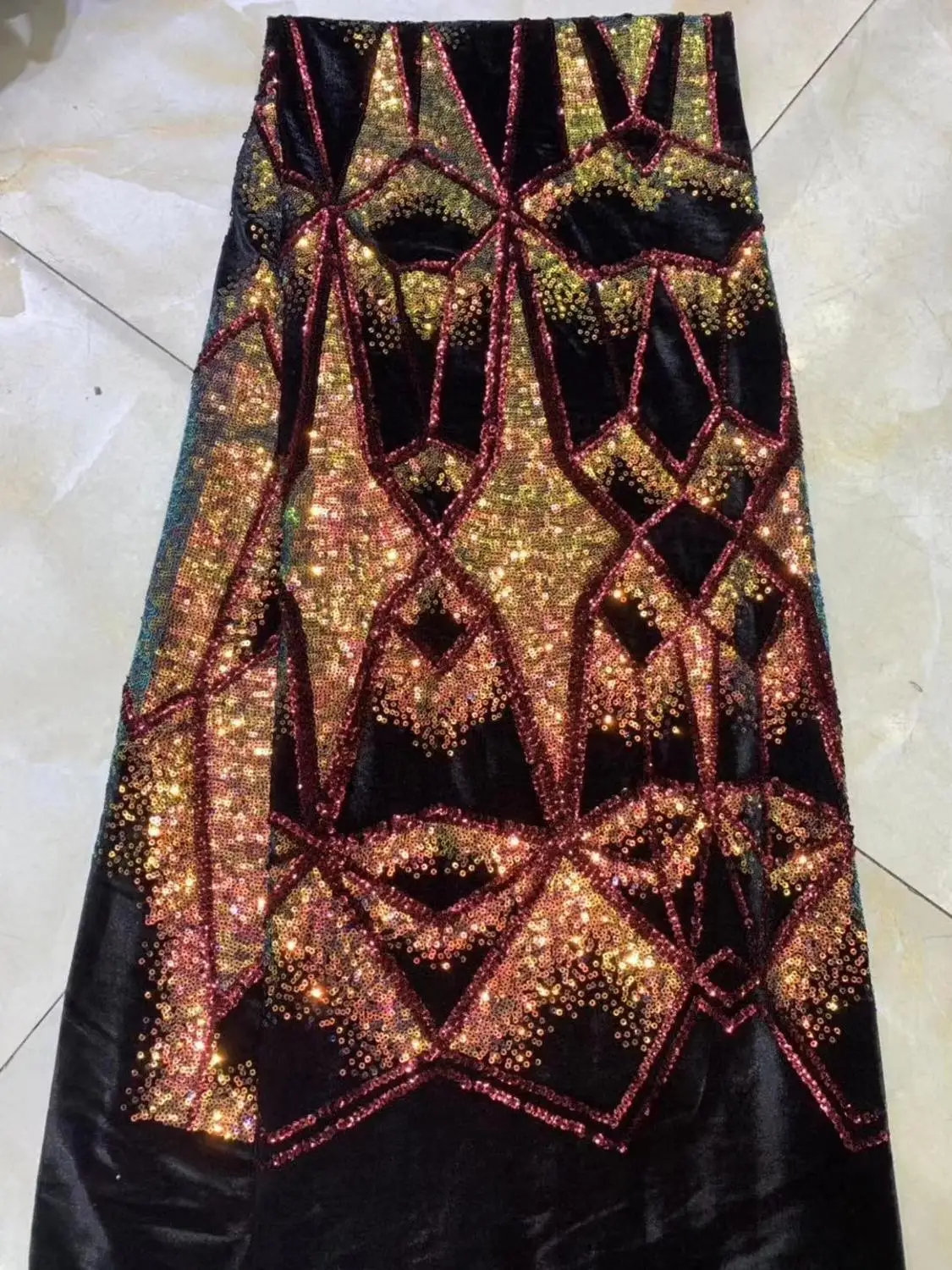 2019 новейшая бархатная кружевная ткань с блестками нигерийская