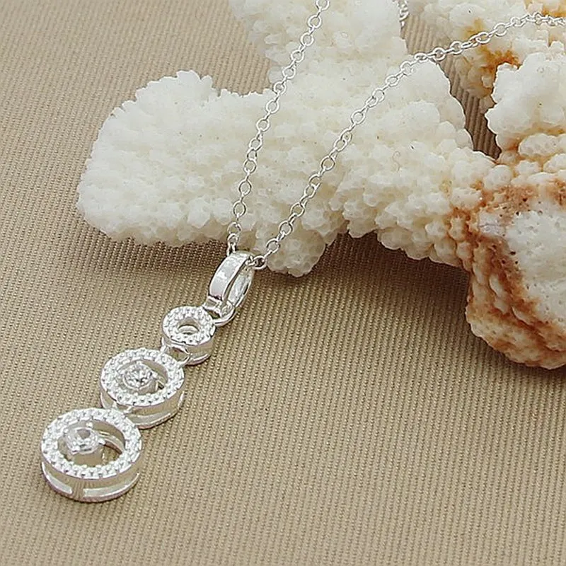 Ожерелье с подвеской из серебра 925 пробы для женщин хорошее ювелирное изделие 45