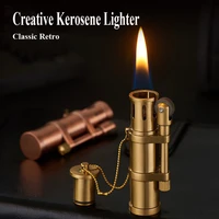 retro kerosene torch lighter outdoor camping oil gasoline lighter dropship suppliers windproof metal lighter for kitchen