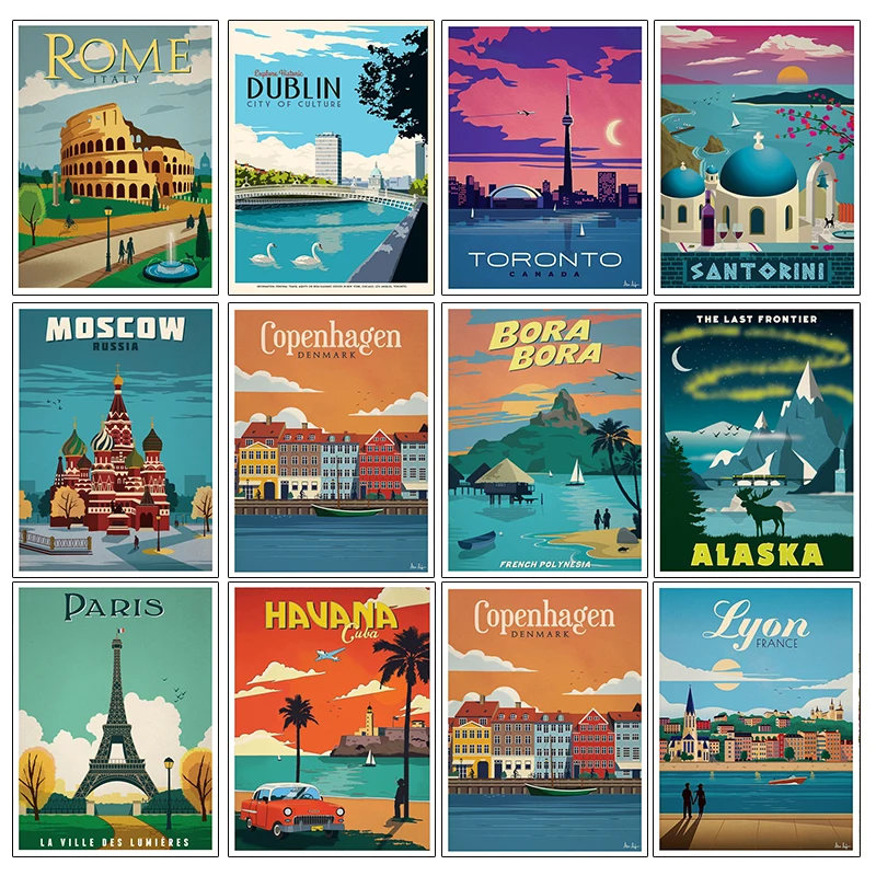 

DIY New York Netherlands Amsterdam London City Diamond Painting Vintage Europe America Cities Landscape Cross Stitch Home Decor