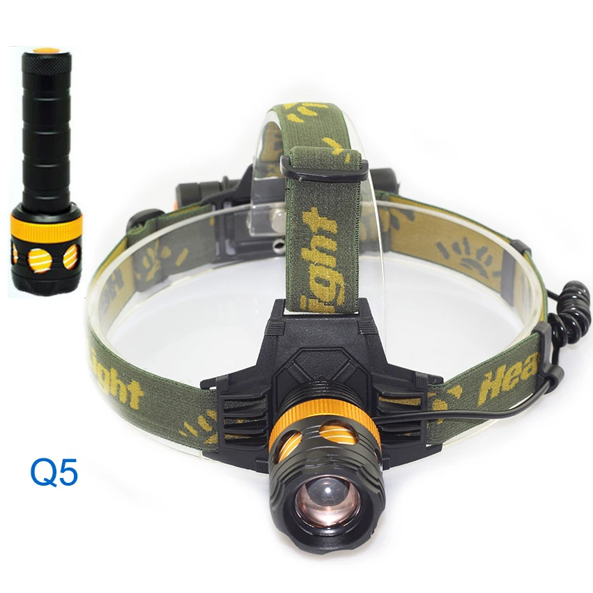 

2 в 1 светодиодный налобный фонарь с фонариком Q5, налобный фонарь для рыбалки, охоты, кемпинга