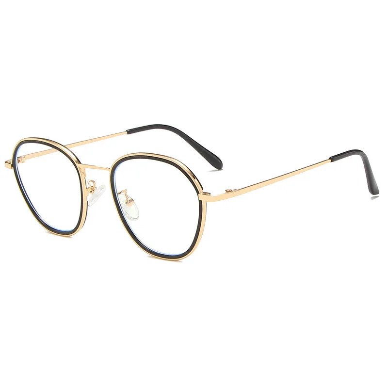 

Elbru Anti-blue Light Ultralight Plain Glasses Fashion Metal Soft Glasses Frames Clear Flat Lens Spectacles For Men and Women
