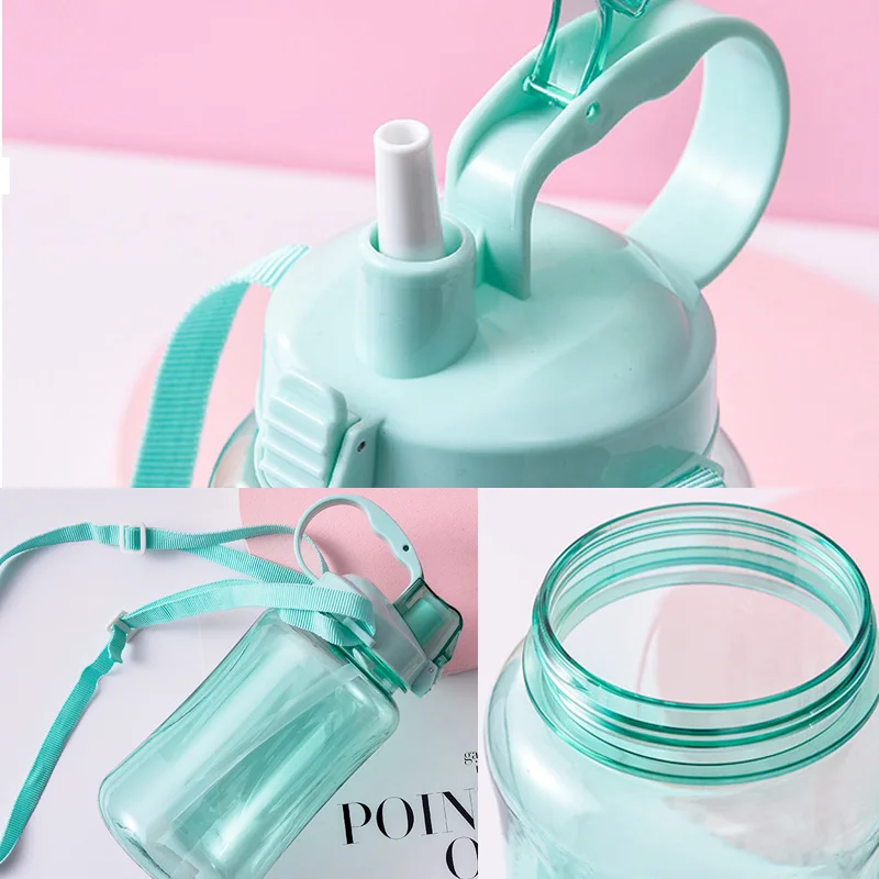 

Portable straw kettle, large capacity, transparent, 1.5L, 1500ml, 2000ml, fashionable, nutritious, personalized