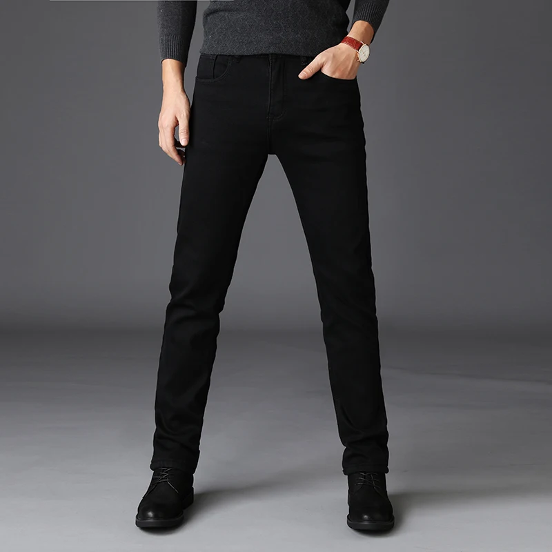 

2020 Black Brands Jeans Trousers Men Clothes Elasticity Jeans Business Casual Male Denim Slim Pants man Classic Straight Style