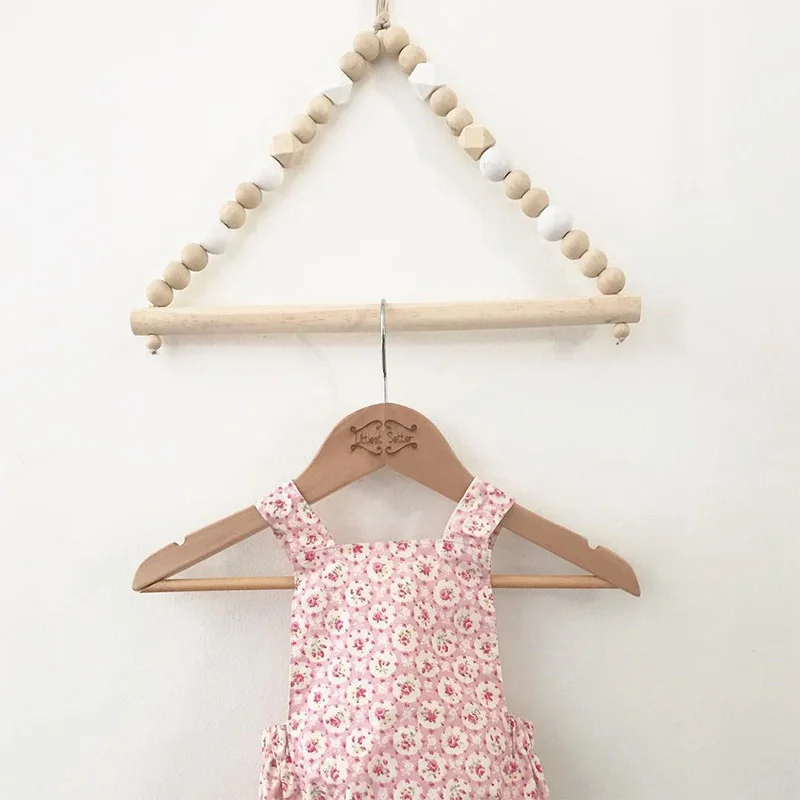 

Wood Beads Wall Hanger Kids Boy Bedroom Decorative Coat Rack Towel Holder Nordic Style Nursery Decor Hanging Organizer Ornaments