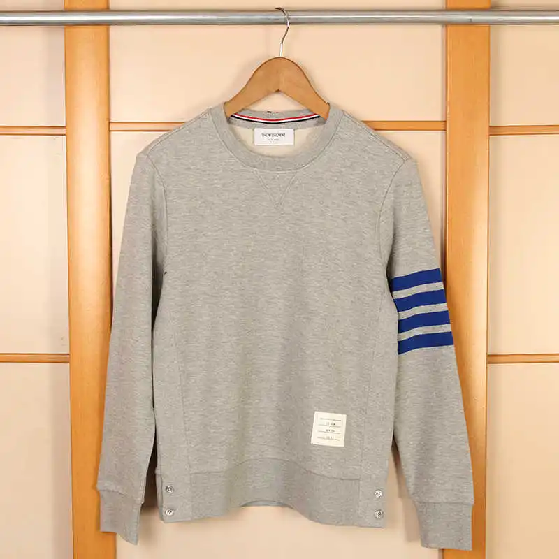 

2021 TB брендовые толстовки с круглым вырезом Модные мужские спортивные пуловеры ins мужские женские синие полосатые повседневные хлопковые то...